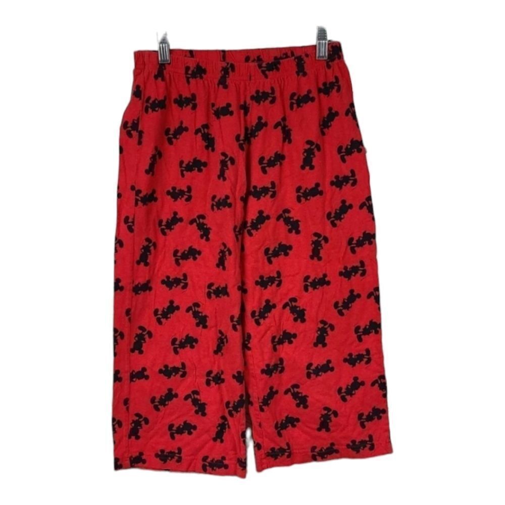 Disney Mickey Mouse 2pc Cami PJs Pajama Set Red Black Silhouette Loungewear - Picture 6 of 13